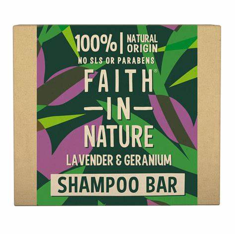 Faith in Nature Shampoo Bar – Lavender and Geranium (85g)