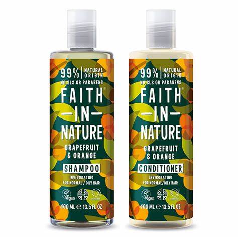 Faith in Nature Shampoo and Conditioner – Grapefruit and Orange (400ml x 2)