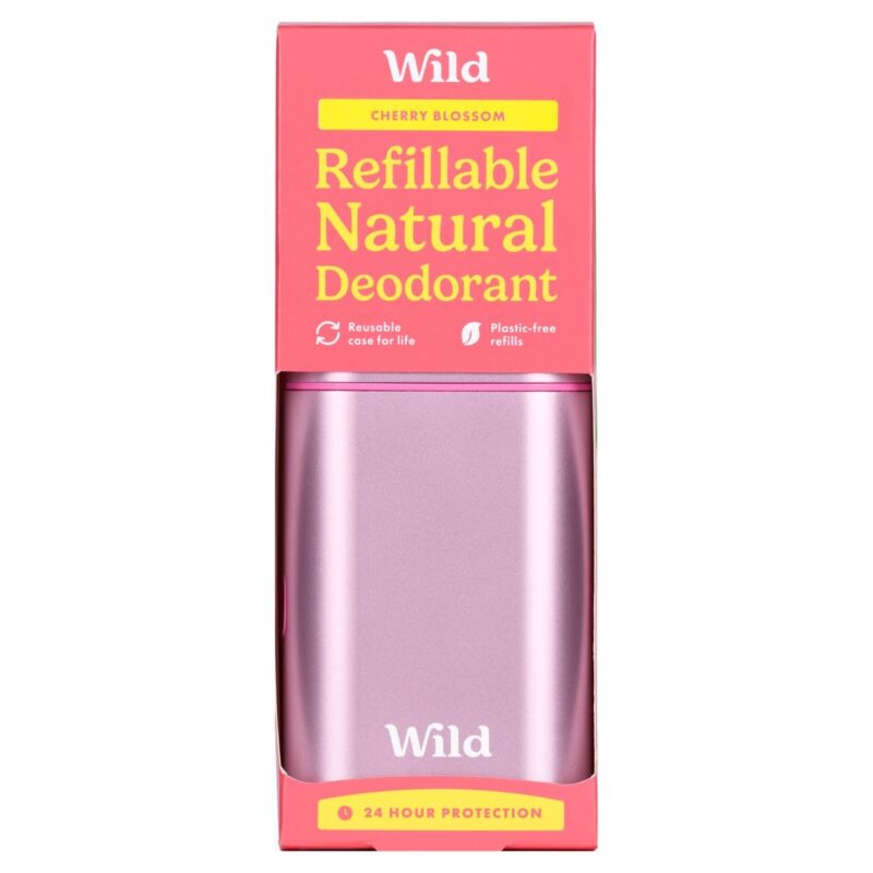 Wild Natural Deodorant (Pink Case) – Cherry Blossom (40g)