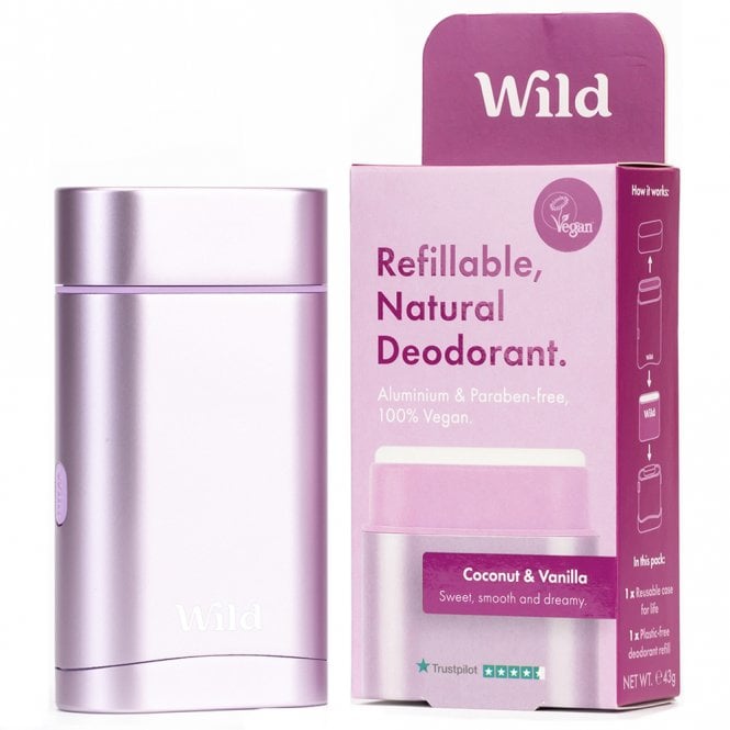 Wild Natural Deodorant (Purple Case) – Coconut and Vanilla (40g)