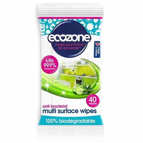 EcoZone Antibacterial Multi Surface Wipes (40 wipes)