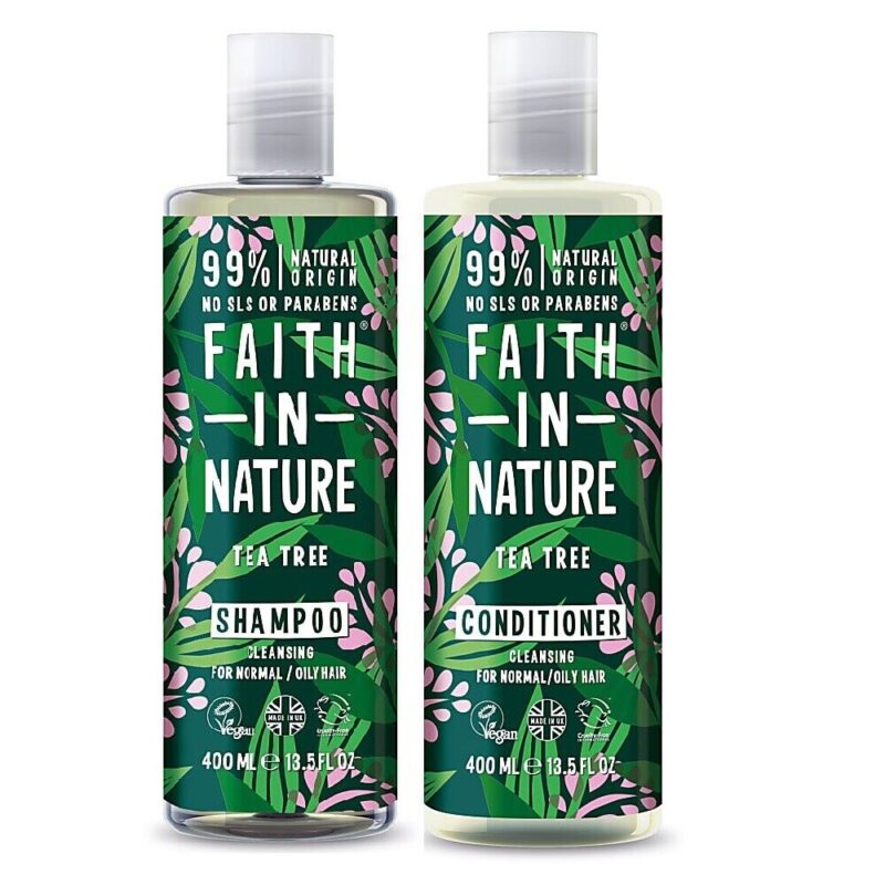 Faith in Nature Shampoo and Conditioner – Tea Tree (400ml x 2)